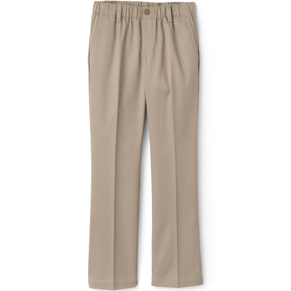 Lands' End Girls School Uniform Elastic Waist Pull-On Chino Pants, NWT